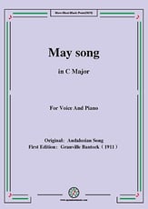 May song (Cancion de Maja),in C Major Vocal Solo & Collections sheet music cover